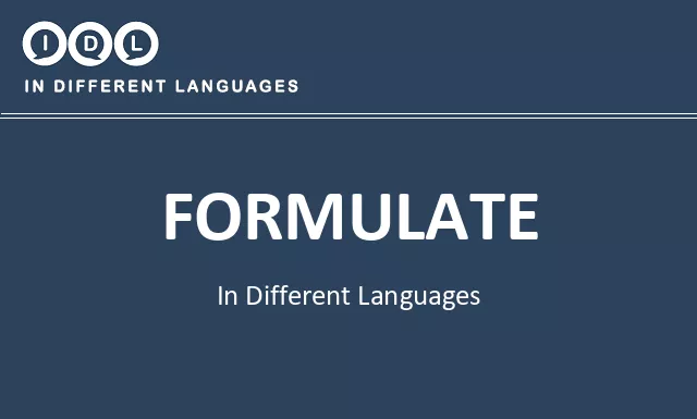 Formulate in Different Languages - Image