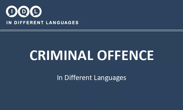 Criminal offence in Different Languages - Image