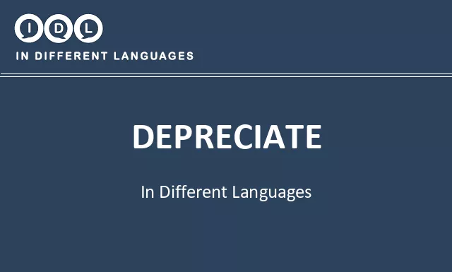 Depreciate in Different Languages - Image
