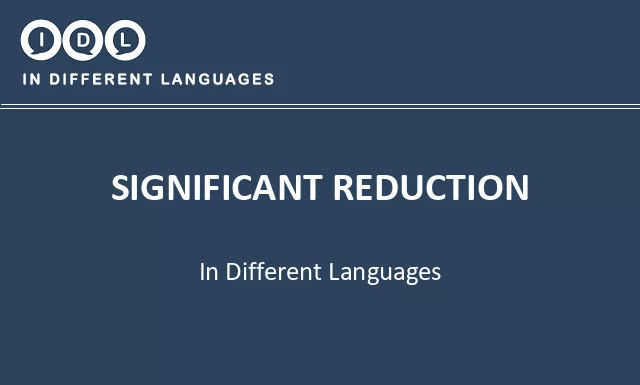 Significant reduction in Different Languages - Image