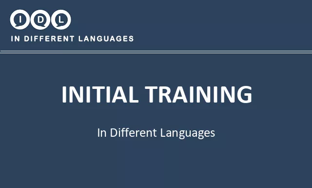 Initial training in Different Languages - Image