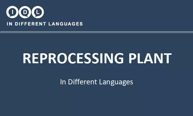 Reprocessing plant in Different Languages - Image