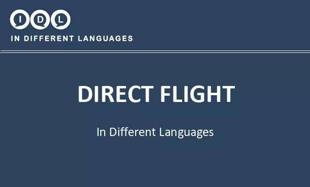 Direct flight in Different Languages - Image