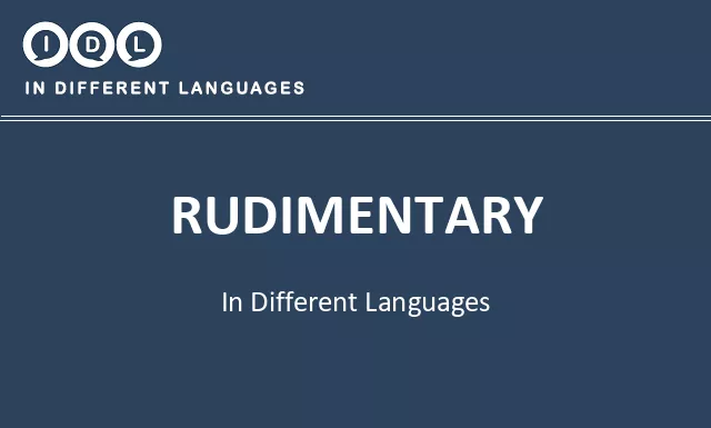 Rudimentary in Different Languages - Image