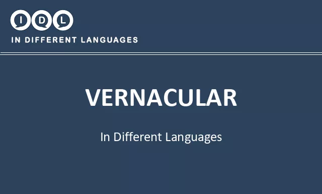 Vernacular in Different Languages - Image