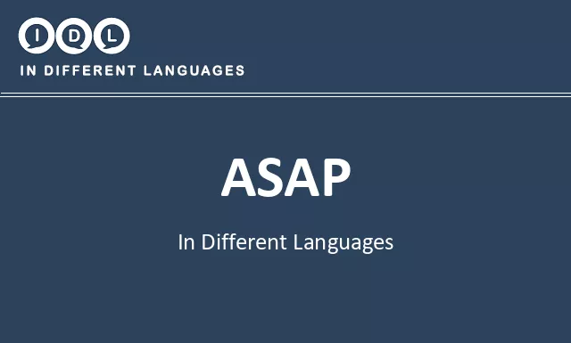 Asap in Different Languages - Image