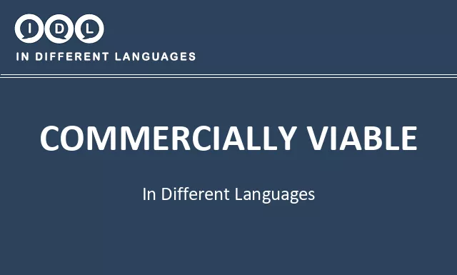 Commercially viable in Different Languages - Image