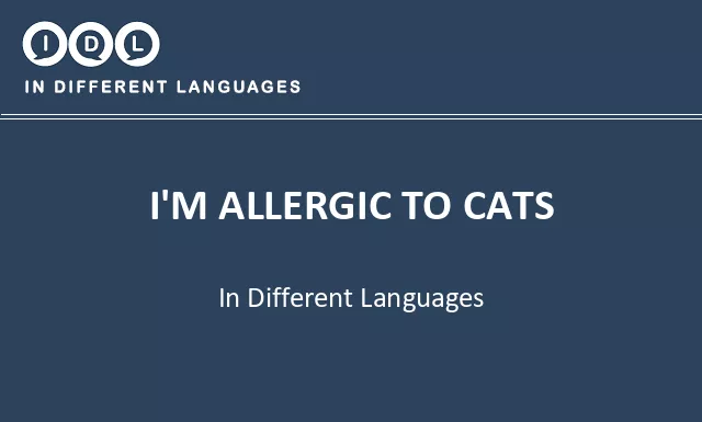 I'm allergic to cats in Different Languages - Image
