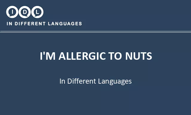 I'm allergic to nuts in Different Languages - Image