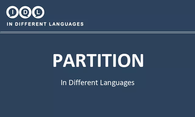 Partition in Different Languages - Image