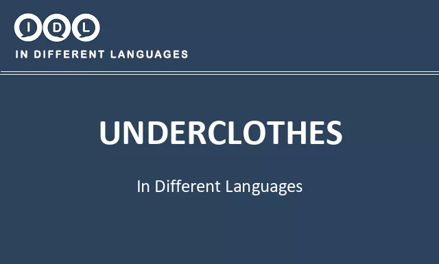 Underclothes in Different Languages - Image