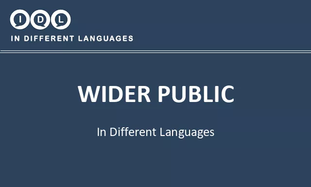 Wider public in Different Languages - Image