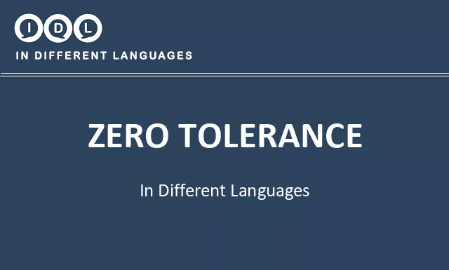 Zero tolerance in Different Languages - Image