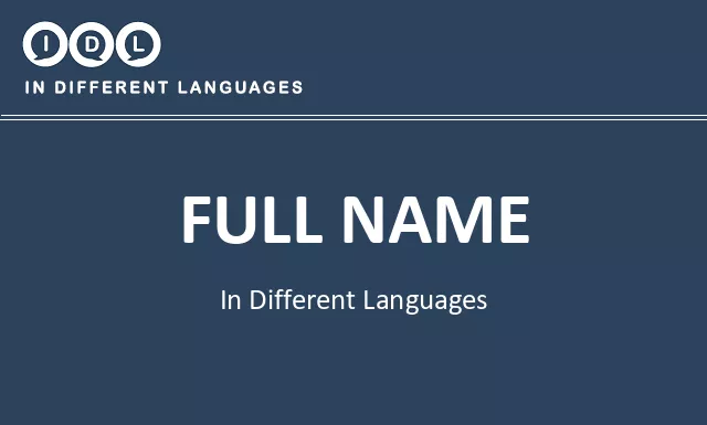 Full name in Different Languages - Image