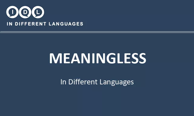 Meaningless in Different Languages - Image