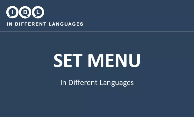 Set menu in Different Languages - Image
