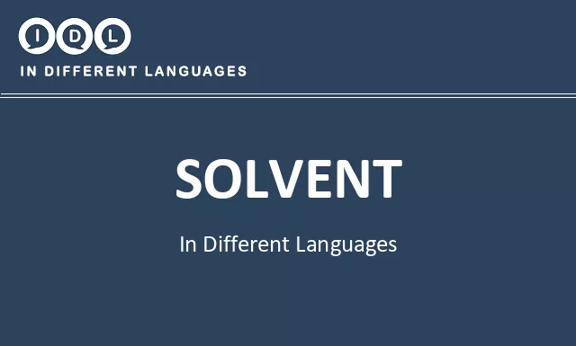 Solvent in Different Languages - Image