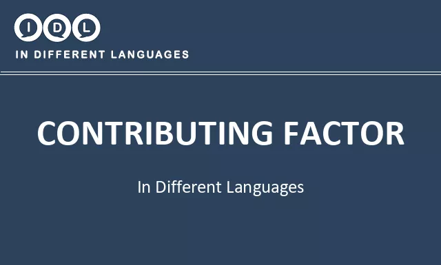 Contributing factor in Different Languages - Image