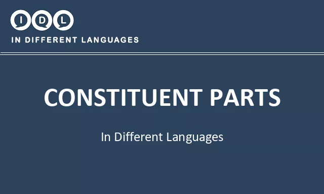 Constituent parts in Different Languages - Image