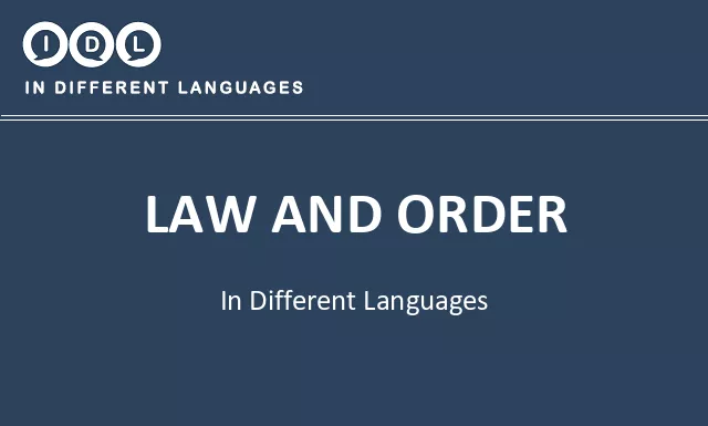 Law and order in Different Languages - Image