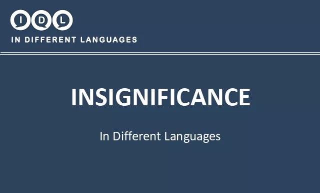 Insignificance in Different Languages - Image