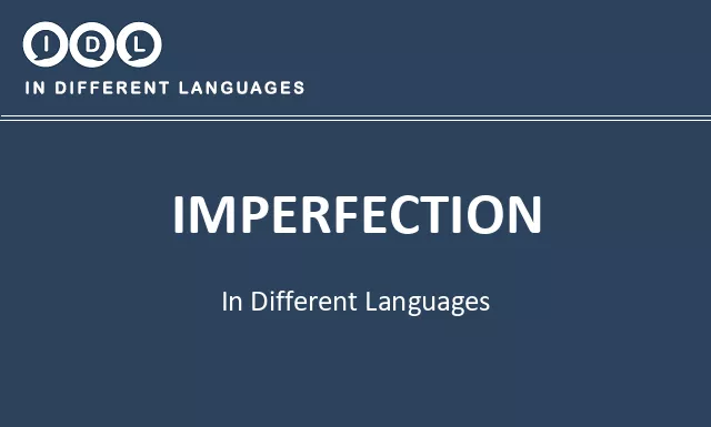 Imperfection in Different Languages - Image