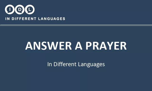 Answer a prayer in Different Languages - Image