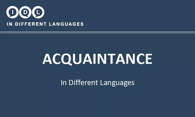 Acquaintance in Different Languages - Image