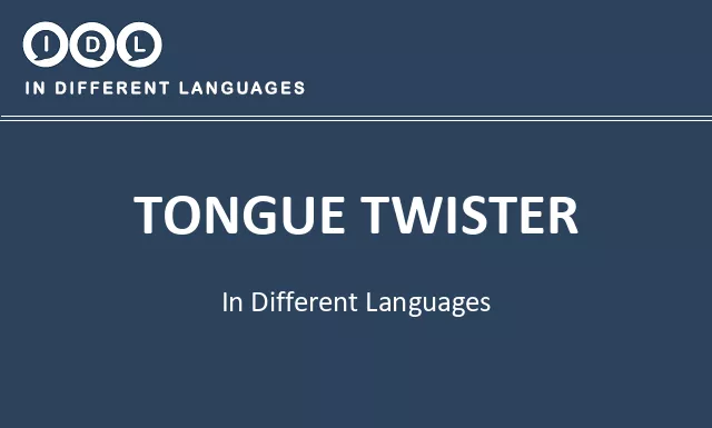 Tongue twister in Different Languages - Image