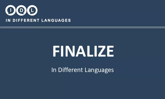 Finalize in Different Languages - Image