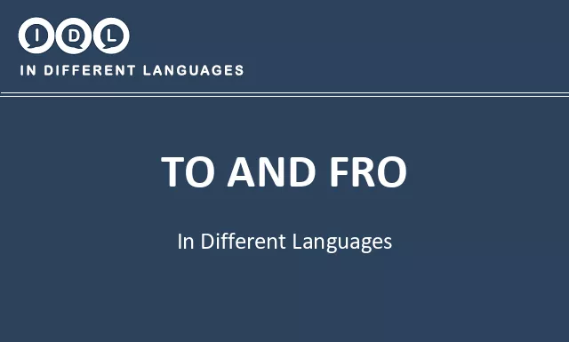 To and fro in Different Languages - Image
