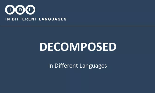 Decomposed in Different Languages - Image