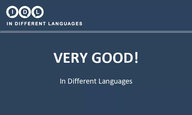 Very good! in Different Languages - Image