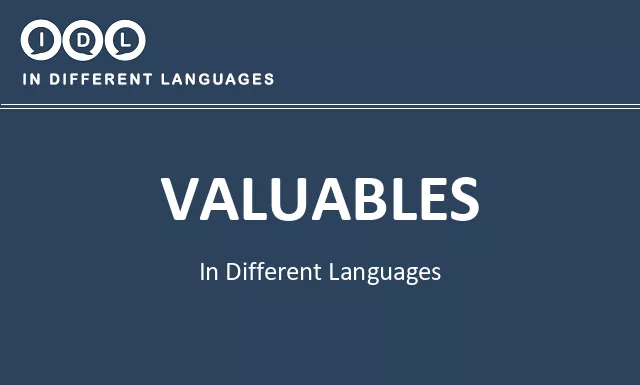 Valuables in Different Languages - Image