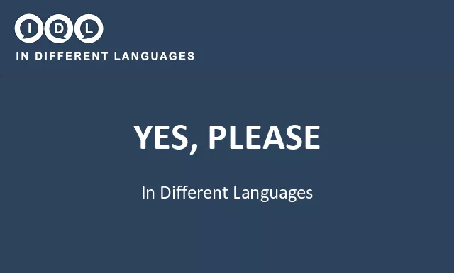 Yes, please in Different Languages - Image