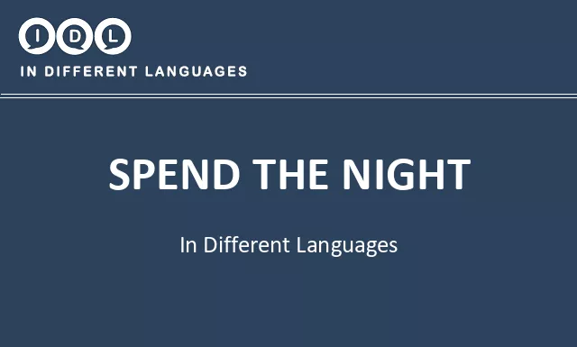 Spend the night in Different Languages - Image