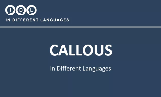 Callous in Different Languages - Image