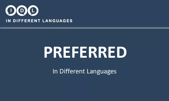 Preferred in Different Languages - Image