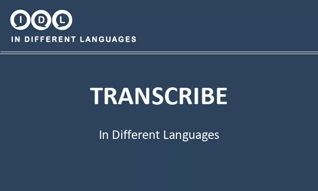 Transcribe in Different Languages - Image