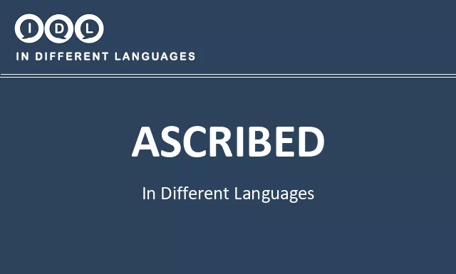 Ascribed in Different Languages - Image