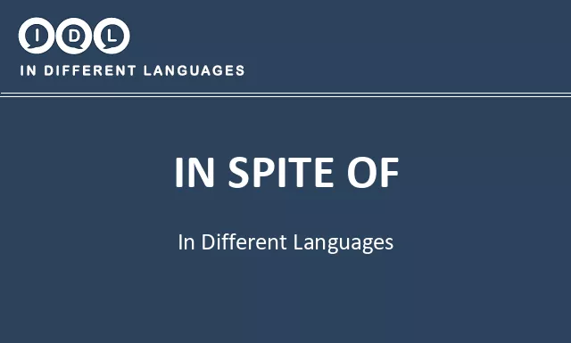 In spite of in Different Languages - Image