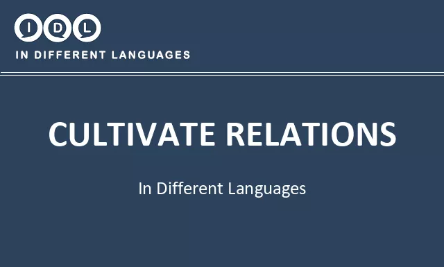 Cultivate relations in Different Languages - Image