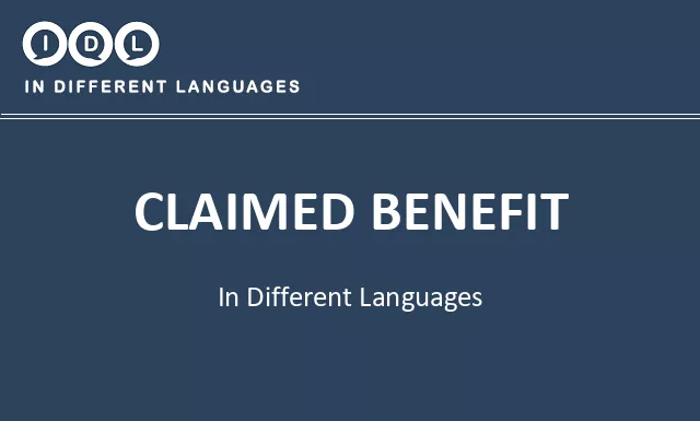 Claimed benefit in Different Languages - Image