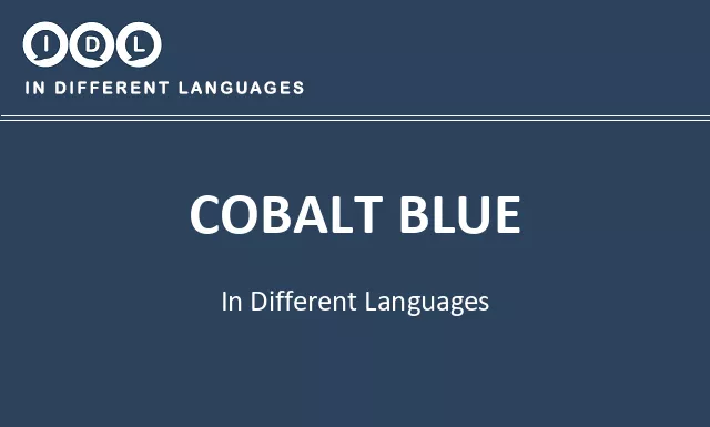 Cobalt blue in Different Languages - Image