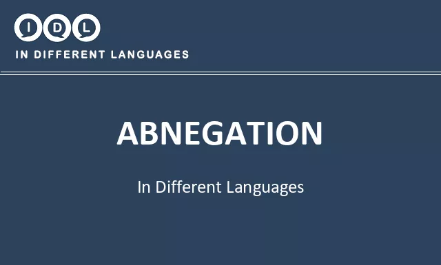 Abnegation in Different Languages - Image