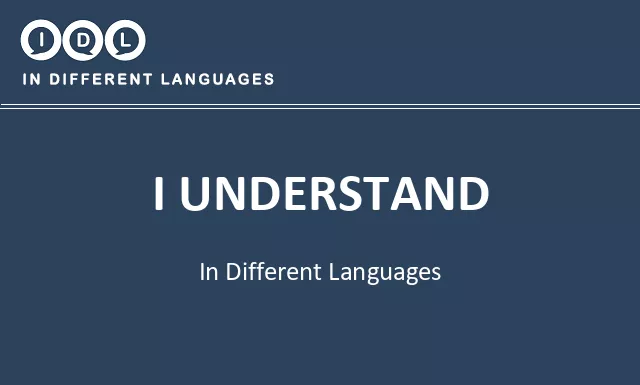 I understand in Different Languages - Image
