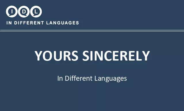 Yours sincerely in Different Languages - Image