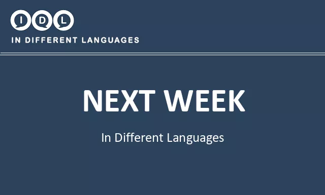 Next week in Different Languages - Image