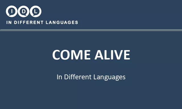 Come alive in Different Languages - Image