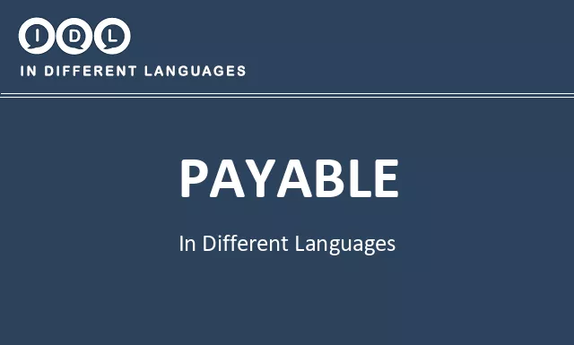 Payable in Different Languages - Image